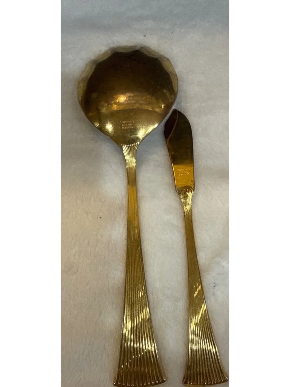 Supreme By Towle 18/8 Japan Gold-Plated Serving Spoon & Butter Spreader Set
